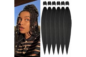 ‎SHOWJARLLY ShowJarlly Pre Stretched Braiding Hair Extensions 6packs 30 Zoll Natürliches Schwarz Braids Extensions Kunsthaar Zum Einflechten Soft Haare Zum Einflechten Jumbo Braids Haare (30 Zoll,1B#)