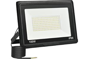 toobettp Foco LED Exterior,Proyector 100W, 10000LM Focos 6500K Blanco Frío Impermeable IP66 Proyectores para Garaje,Jardín,Patio,Parque