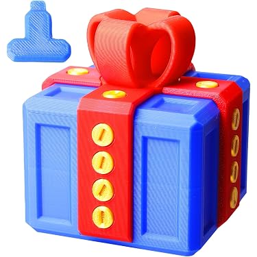 Boîte Cadeau énervante Avec Vis - Cadeau Farce, Attrape, Puzzle 3D, Taille 8x8x8 Cm, Couleur Assortie