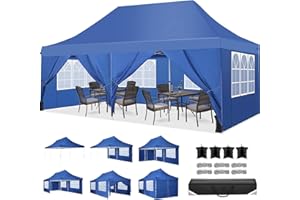 TOOLUCK Barnum Pliant 3x6m Tonnelle Pliante 3x6 Tonnelle de Jardin Exterieur Imperméable Professionnel Tente de Reception avec 6 Parois Latérales Tonnelle Tente UV 50+