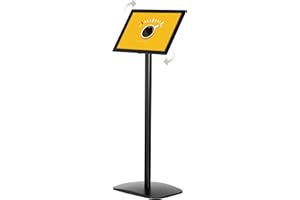 DISPLAY SALES Espositore Informativo per Formati A3 | Elegante Supporto Pubblicitario Nero | Espositore A3 Verticale/Orizzontale | Totem Pubblicitario da Terra per Cartelli e Menu