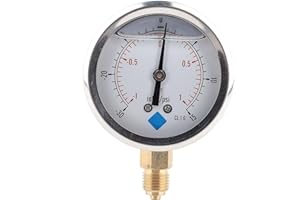 WALFRONT Manometro a doppia scala 1/4 BSP, Vacuometro pompa vuoto Strumento di misurazione pressione