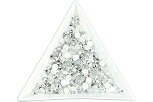 BAD ASS BEAUTY 1000pcs 2mm Flat Back Resin Rhinestones Bling Crystal Diamantes for Nail Art & Craft(2mm, Silver)