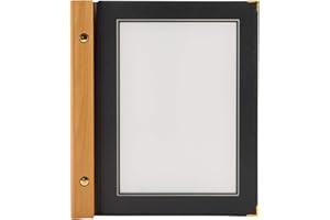 Securit Wood A5 Protège-menus, 2 Double Inserts Inclus (présente 4 Pages A5)