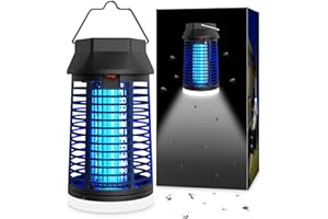 seenlast Lámpara Antimosquitos Electrico con LED, Mata Mosquitos Electrico 4200V 15W UV Lampara Mosquitos,IPX4 Impermeable,Area Efectiva 80-140m² para Interior y Exterior
