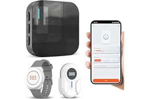 DAYTEE Daytech WiFi Tuya Intelligent Bracelet Alarme Personne Agee,Bouton Alarme Personne Agee,A Utiliser Lorsque Les Personnes âgées Ont Besoin d'aide (Noir 2-1)