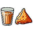 magneverse Samosa & Chai Fridge Magnet Set - Premium Acrylic Magnets for Kitchen & Home Decor (Set of 2 Food Magnet for Fridge)