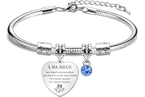 BACAEMO Bracelet d'amitié pour Femmes, Meilleurs amis, Collègues, Cadeaux d'Anniversaire, de Fête, d'adieu, de Départ, Rappel Cadeaux Longue Distance Cadeau