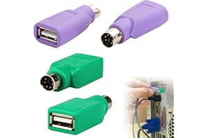 Noenaeni 4PCS PS2 to USB Adapter Stable Compact and Portable Keyboard and Mouse Adapter Stable Transmission Easy Plug and Play PS2 to USB Converter Compatible with PC and Lapto(Purple, Green)