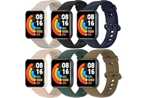 MONUARY 6 Piezas Correas Compatible con Xiaomi Redmi Watch 2/3 /3 Active, Pulseras de Repuesto para Redmi Watch 2/3 /3 Active, TPU, Cómodo de llevar, Longitud Ajustable