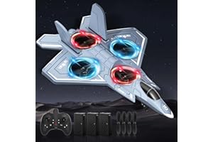 Charmofun RC Flugzeug, 2,4 GHz Ferngesteuertes Flugzeug Mit Licht, 360° Flip, Höhenhalte, Headless-Modus, One-Key Start, RC Plane Kampfflugzeug Flugzeuge Spielzeug Geschenk für Kinder Anfänger