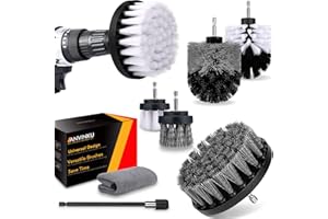 ANVINKU Drill Brush Set, 8 Pcs Drill Brushes for Cleaning with Extended Attachment & Towel, Electric Cleaning Brush for Drill, Versatile Power Scrubber Brush for Cleaning Car, Carpet, Kitchen, Toilet