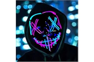DONGTATA LED Halloween Purge Mask - Light Up Face Mask for Adults - Festival Party