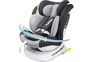Miophy I-Size Siège Auto Isofix 360°Pivotant Groupe 0+1/2/3, de la naissance à 12 ans, 40-150 cm