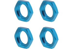 ECSING 4 STÜCKE 17mm Aluminiumlegierung Radmutter RC Auto Rad Sechskantmutter Gewinde 1,0mm für 1/8 RC Modellauto 17mm Schraubenschlüssel 12mm Gewindedurchmesser Verbesserte Teile Blau