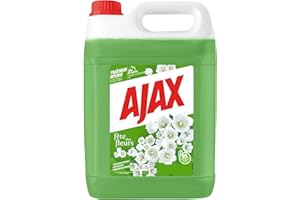 AJAX - Nettoyant Ménager - Multi surfaces & Sol - Fête des Fleurs, Parfum Muguet - Sans rinçage - Idéal collectivités -Grand Format Bidon de 5L -