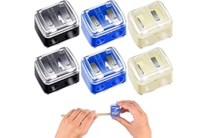 lomdung 6 Stück Makeup Sharpener Anspitzer, Spitzer für Kajalstifte, Tragbare Dual Anspitzer Kosmetikspitzer, Kosmetik Bleistift Anspitzer, für Augenbrauenstift, Lippenkonturenstift, Eyeliner