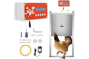 Automatisches Hühnerhaus Hühnerklappe,Couleeur Elektrische HühnerklappeTüröffner Hühnerstall mit Timer, Zug 3 kg Elektrisches Hühnerhaus-Türset zum Schutz der Hühner