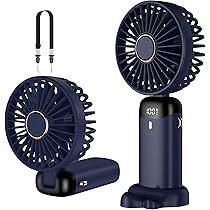Ventilatore Portatile Turbo Ricaricabile USB C – 5 Velocità – Display LED – Batteria 3000 MAh – Per Viaggi Estate