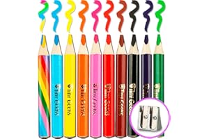 TinyGeeks Matite Colorate Jumbo - NUOVO -10 Matite Colorate per Bambini e Matita Arcobaleno Extra + Temperamatite + Perfetto per i giovani scolari + Raccomandato dagli Insegnanti
