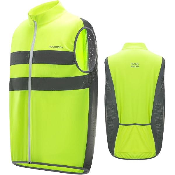 Salzmann 3M Reflective Cycling Vest with Breathable Mesh Inserts and Back Pocket - Made with 3M Scotchlite, yellow, m