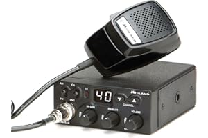 Midland M Zero Plus CB Radio Émetteur-Récepteur pour Véhicule 40 canaux AM/FM, avec Microphone 4 Pin, 2 Bandes, Squelch et Contrôle de Gain Rf