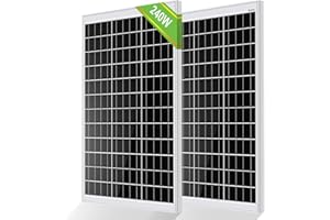 ECO-WORTHY Pannello solare monocristallino da 240 W, 12 V, 2 pezzi, modulo solare da 120 W, ideale per caricare batterie da 12 V, per camper, giardino, camper, barche e tetto della casa