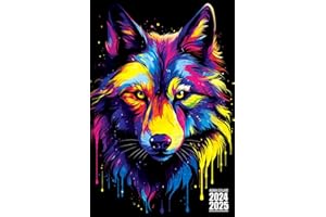 Agenda Scolaire: 2024-2025 Loup de Septembre à Juillet pour Etudiant de Primaire, Collège, Lycée