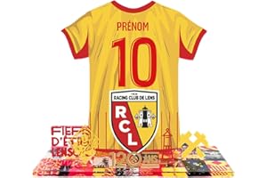 OneTrophy Kit Maillot Personnalisable RC Lens – Nom & Numéro au Choix | Produit sous Licence Officielle – Édition 120 Ans | Cadeau Supporter Sang & Or | Décoration Supporters – Fabriqué en France