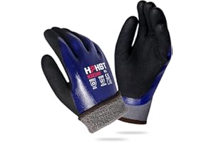 ‎HPHST HPHST wasserdichte Arbeitshandschuhe Nitrilbeschichtung Handschuhe wasserdichte und Öldichte Gartenhandschuhe Bauhandschuhe für Herren und Damen