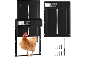 FTJKGH Automatic Chicken Coop Door, Anti-Pinch Automatic Chicken Door with Timer & Manual Mode Waterproof Automatic Door Opener, Chicken Coop Door with Large Lcd Display and Low Battery Warning