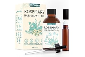 SNOWSEN Rosemary Oil for Hair Growth 120ml, Natural Rosemary Essential Oil for Hair with Dropper & Roller Bottle, for Eyebrows & Lashes growth, Promotes Healthy Hair