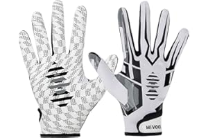 Hivool American Football Receiver Gloves - Ultra-Stick Tight Sports Glove, Breathable Non-Slip Silicone Grip, Enhanced Performance for Youth & Adult