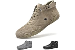 NORDYO Stivali Alti in Pelle Scamosciata Fatti a Mano Italiani, Scarpe Beck for Uomo Sneakers Casual in Pelle Impermeabile Chukka Traspirante Antiscivolo