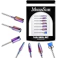 MelodySusie Long Tungsten Carbide Nail Drill Bits Set 7Pcs Less Dust Acrylic Nail File Drill Bit Manicure Pedicure 3/32"