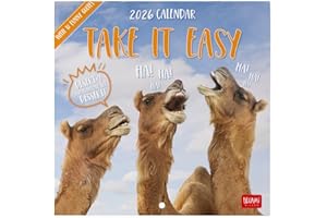 Legami - Calendario da Parete 2026, Take It Easy, Calendario da Muro Piccolo, 12 Mesi e Planner Annuale, in 6 Lingue, Spazio per Note, Segni Zodiacali, Festività Internazionali, 18 x 18 cm
