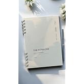 Difference Promotion Spiral 80 Leaf Striped A5 Notebook, Notepad, School Notebook, 4 Different Color Options (01 Light Gray)