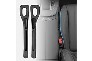 OAKENCREST 2 Car Seat Gap Filler Universale, Riempitivo per Fessure del Sedile Anteriore Dell'Auto, Organizer per Spazio Auto, Riempimento del Divario del Sedile Striscia a Prova di Perdite (Nero)