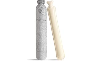 ZEPPHI Wärmflasche Lang 2,2L mit Weichem Bezug, 75cm Hot Water Bottle Bettflasche Schlauch-Wärmflasche zu Hitze auch Kühlen für Nacken, Schulter, Unterleib, Rücken, Nackenwärmflasche zum Umbinden