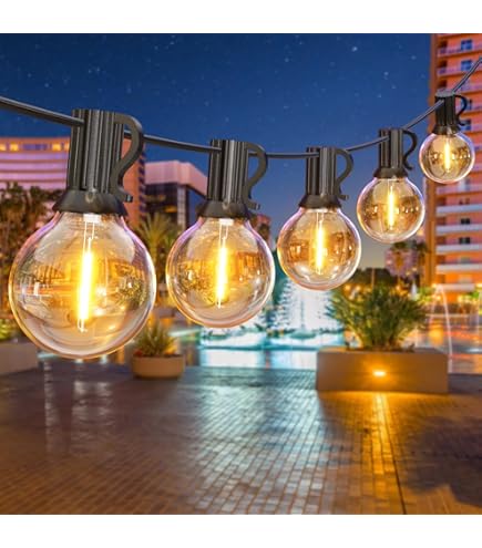 Kawaya Lichtsnoer voor buiten, 30,5 m, met 50 2 onbreekbare ledlampen, IP65, waterdicht, tuinverlichting, warmwit, lichtketting, terrasverlichting, balkonverlichting