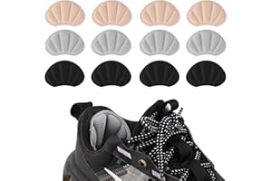 NEXMEE 12 Coussinets de Talon, Protections de Talon, Inserts de Coussin de Talon de Chaussure, Grips de Talon Autocollants pour Chaussures Trop Grandes, Doc Martens, Bottes (3 Couleurs)