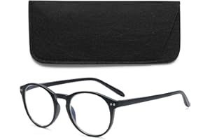 VEVESMUNDO Anti Blaulicht Lesebrillen Computer Damen Herren Federscharnier Klar Groß Runde Retro Vintage Vollrandbrille Lesehilfe Sehhilfe Blaulichtfilter Brille