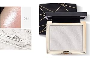 ‎ONLYOILY Onlyoily Highlighter Palette, Die langlebige wasserfeste gebackene Highlighter Puder Palette Makeup Palette Baked Brilliant Erhellen Sie die Hautfarbe Face Contour Powder (3)