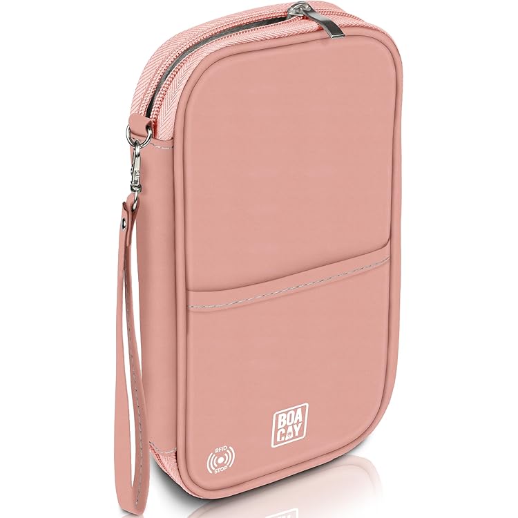 FINTIE Familie paspoorthouder portemonnee, RFID-blokkering reisdocument organisator clutch tas met penhouder sleutelhanger creditcards hoesje cover voor vrouwen mannen, zwart, Zwart, Familie paspoort