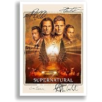 Supernatural Season 15 Cast Signed Autograph A4 Poster Photo TV