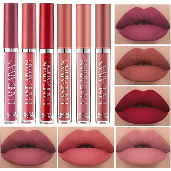 Lippenstift-Set 6 Farben Matt – Samtiger, Langanhaltender Lipstick Wasserfest, Mit Geschenkbox | Enthält Rottöne & Rosa, Je 3,5 G