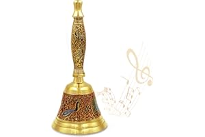 Shubhkart Hand Painted Bell for Wedding Events Decoration, Food Line, Alarm, Jingles, Ringing, Service Bell (Red)