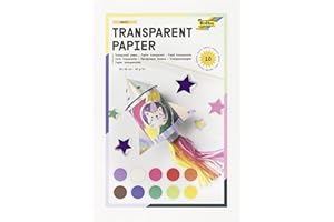folia 888 - Transparentpapier im Heft, Drachenpapier, ca. 20 x 30 cm, 10 Blatt sortiert in 10 Farben, 42 g/qm, durchschimmernd, zum Basteln von Windlichtern, Laternen, Fensterbildern
