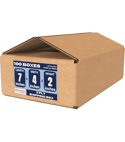 PRIME BOX Self Locking 6 x 4 x 1.5 Inch Corrugated Packaging Box