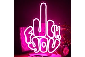 INEONLIFE Fuck You Geste Enseignes au Néon pour mur Néons LED Rose Applique Murale Néon USB Applique Murale Néon USB pour la Décoration de la Zone de Jeu Pub Fête Chambre